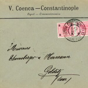 1902 Austria Levant Constantinople commercial cover to Colditz