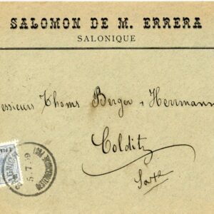 1899 Austria Levant Salonika commercial cover to Colditz