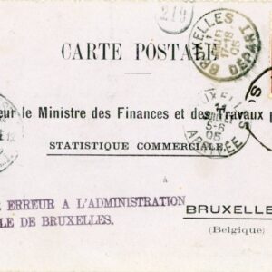 1905 Bulgaria AR Receipt Sofia to Brussels via Budapest