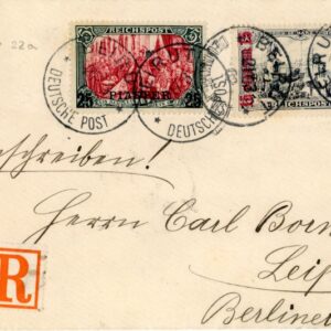 1902 German Levant Beirut Registered to Leipzig