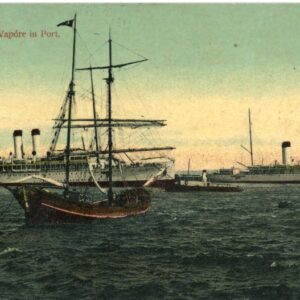 Romania Constanta Ships in Port 1911 to Bucharest