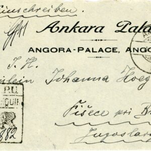 1930 Turkey Ankara Palace 30 on 40k Sivas Railway Registered to Yugoslavia