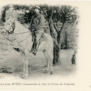 Boer War Transvaal Army General Louis Botha on horseback
