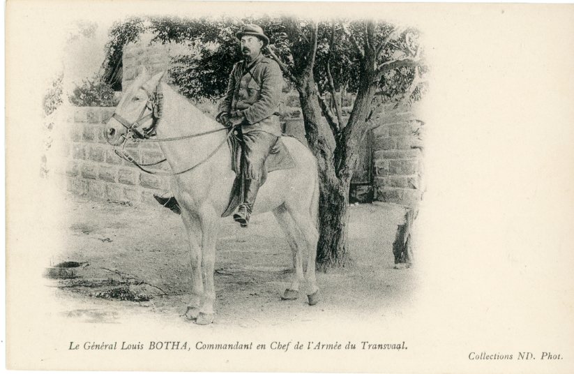 Boer War Transvaal Army General Louis Botha on horseback
