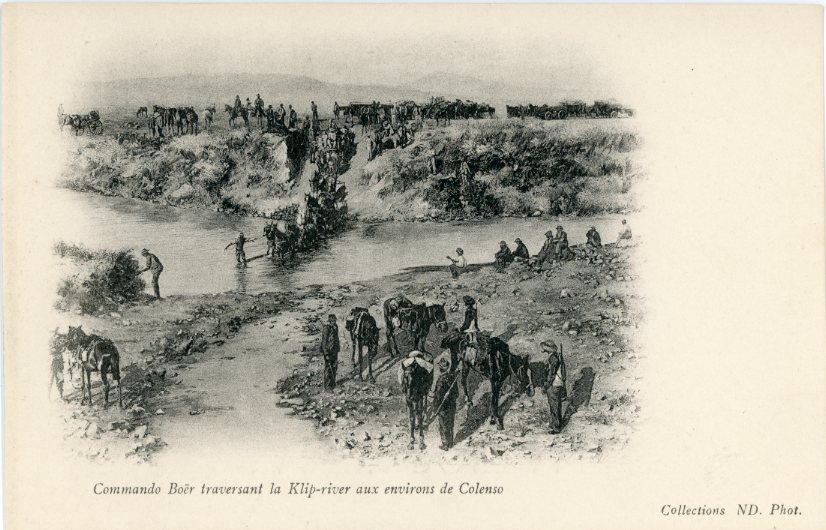 Boer War Commandos crossing Klip River near Colenso