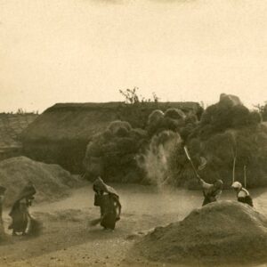 Macedonia Prilep Farmers Throwing Straw