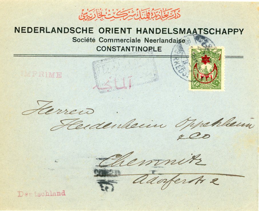 1916 Turkey Sirkeci Oriental Dutch Trading Co to Germany
