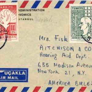 1959 Turkey Ataturk Death Anniversary cover to USA