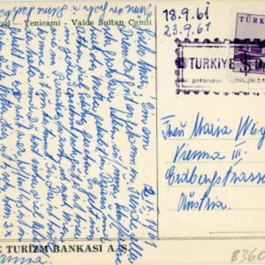 1960 Turkey Mosque card with Bank Slogan Cancel to Austria
