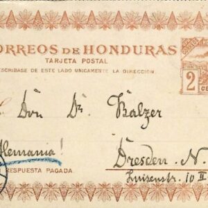 1901s Honduras Locomotive 2c Postal Stationery to Dresden