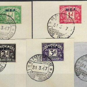 1942 MEF Greece Rhodes Rodi Postage Due used Set