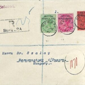 1903 Somaliland Berbera Registered Cover to Hungary