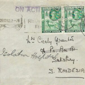 1943 Somalia Censored to Isolation Hospital Southern Rhodesia
