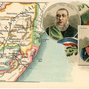 Boer War General Joubert President Kruger and Map