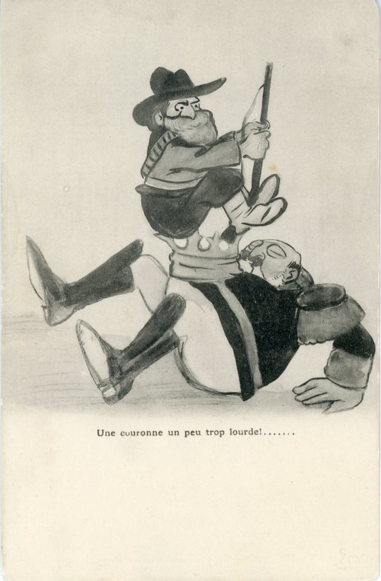 Boer War Humour Card Crown too Heavy