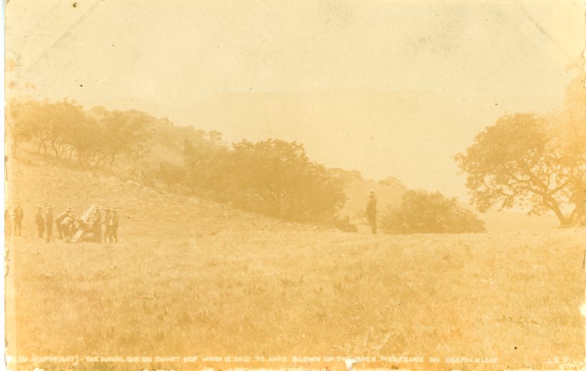 Boer War Naval Gun at Zwart Kop photocard