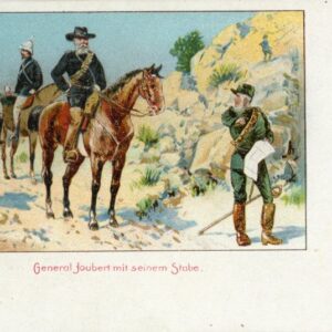 Boer War General Joubert and his staff Art postcard