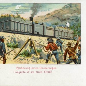 Boer War Capture of Armoured Train Art postcard