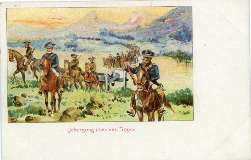 Boer War Crossing over the Tugela Art postcard