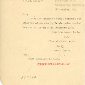 1920 Cyprus Famagusta Under Martial Law Marshal Court document