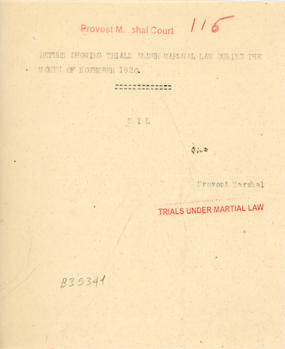 1920 Cyprus Famagusta Under Martial Law Marshal Court doc