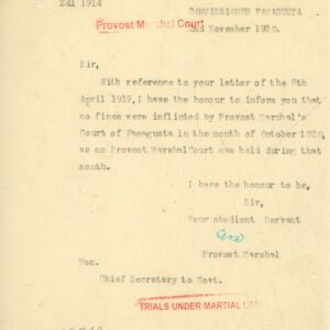 1920 Cyprus Famagusta Under Martial Law Marshal Court doc