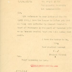 1920 Cyprus Famagusta Under Martial Law Marshal Court doc