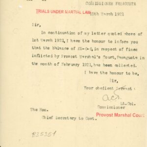 1921 Cyprus Famagusta Under Martial Law Marshal Court doc