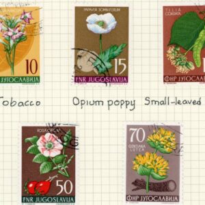 1955 Yugoslavia Floral Designs Flowers Used set