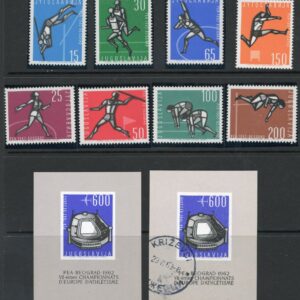 1962 Yugoslavia European Athletics Championship set and Block **