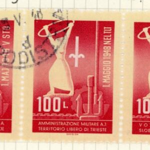 1948 Trieste Zone B Yugoslav Military Labour Day used strip
