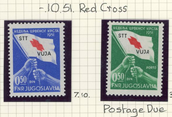 1951 Trieste Zone B Yugoslav Military Red Cross Postage Due **
