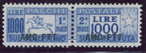 1954 Trieste Zone A Allied Gov 1000l Parcel Post **