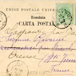1908 Romania National Theatre card to Gouzon France