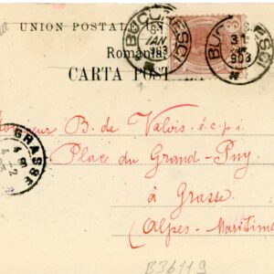 1903 Romania Atheneul Roman card to Grasse France