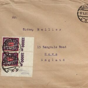 1923 Danzig cover to Hove England