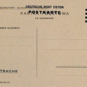 1930s Poland 10 on 20gr Four Bars Deutsche Post Osten card