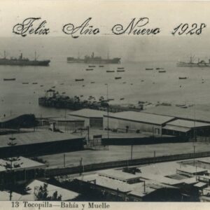 Chile Tocopilla Pier 1928 New Year photocard