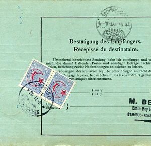 1916 Austria Vienna Parcel Card to Istanbul