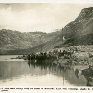 Peru Morococha Lake Yanasinga Glacier Llama train