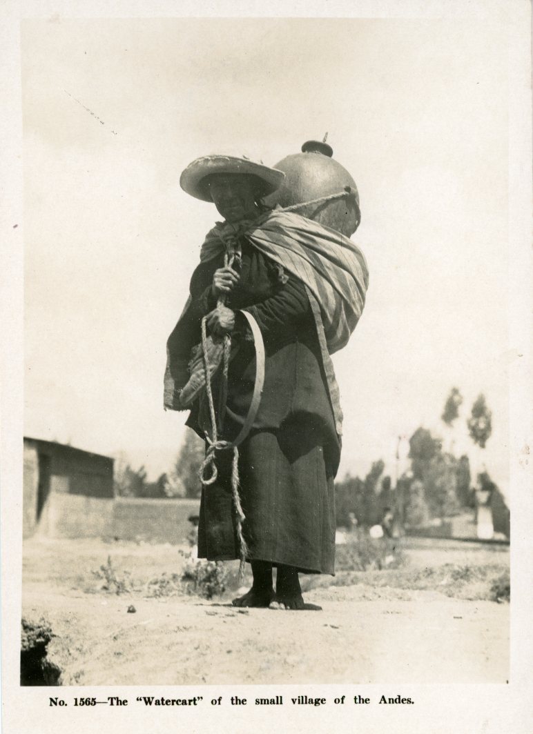 Peru Indigenous Woman carrying Water