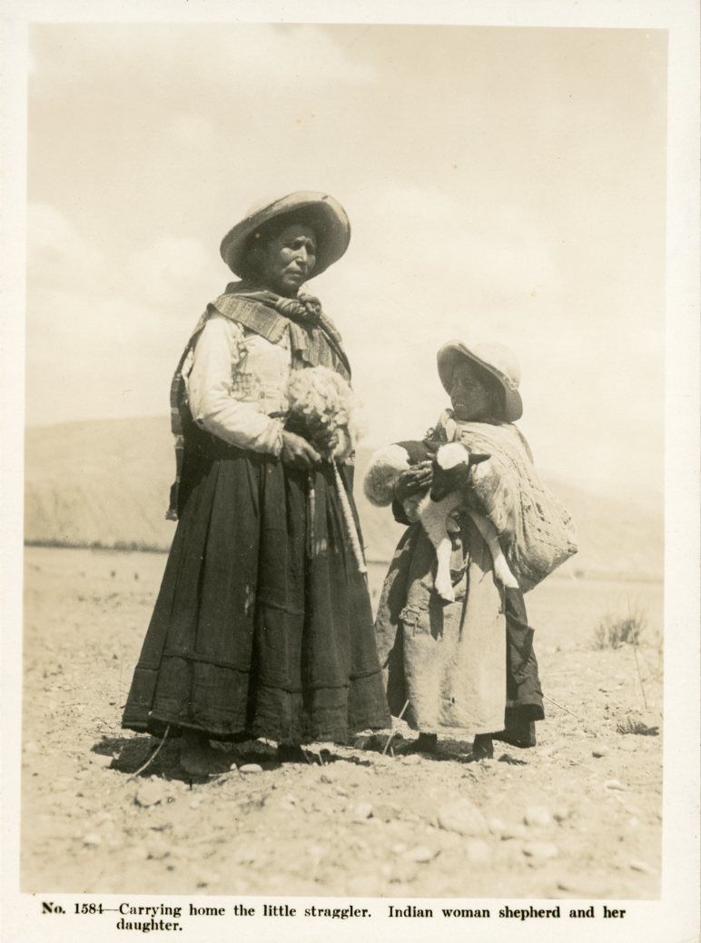 Peru Indigenous Woman Shepperd and Her Daughter