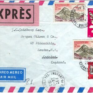 1973 French Andorra Express cover to London