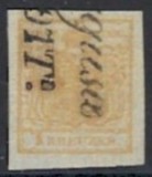 1850 Austria 1kr Printed Both Sides used