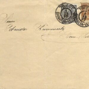 1897 Austria Triest Barriera Vecchia 2kr Postal Envelope to Bern