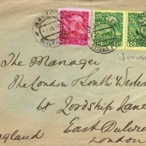 1913 Austria Levant Palestine Jerusalem cover to London