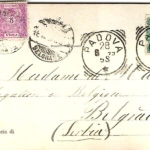 1899 Serbia incoming Postage Due postcard from Padova