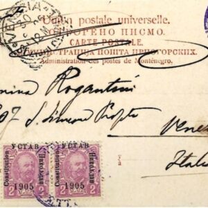 1906 Montenegro Cetinje postcard to Venice