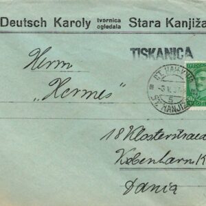 1937 Yugoslavia Stara Kanjiza Tiskanica to Copenhagen
