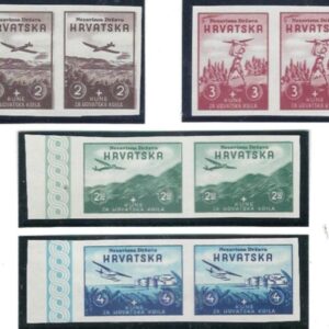 1942 Croatia Model Airplane Imperf Pair with background set (*)